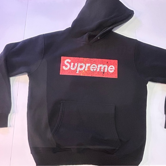 Supreme Other - Supreme Box Logo Hoodie Black Red – Vintage Distressed Size Large